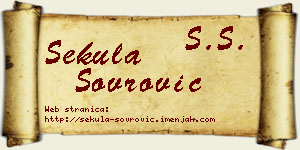 Sekula Sovrović vizit kartica